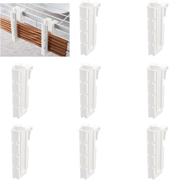 Cup Drying Hooks, 8Pcs Glass Bottle Drying Rack Hooks Shelf Basket Rack Hooks Bottle Drying Rack Stand Cup Holders for Dish Drainer Rack (White)