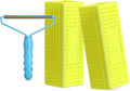 Honeydak 3 Pieces Hair Remover Tool Dog Hair Remover Pro Silicone Cleaner Brush Roller Fuzz Hairball Brush for Carpet Rake, Car Mat, Couch, Pet Bed, Clothes (Yellow, Light Blue)