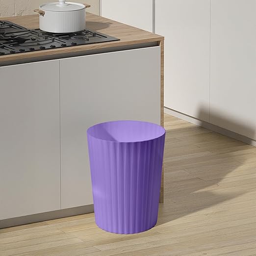 Versatile 2 Gallon Plastic Trash Can - The Compact Bin for Bathroom, Kitchen, or Home Office - Purple