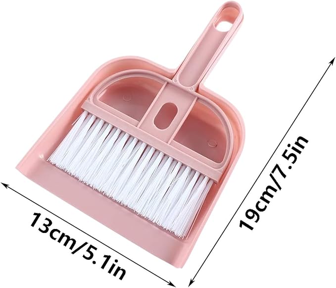 Mini Dustpan and Brush Set, Household Lightweight Portable Dust Pan with Handle,Compact Mini Handheld Hand Broom and Dustpan Set for Cleaning Sweeping Table Pet Kitchen Indoor Office Camping Home