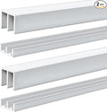 Landical 2 Set 3 ft Silver Aluminum Sliding Door Track Set for 1/4" Thick Panels Closet Glass Doors Cabinet Window Aluminum Alloy Metal Sliding Track