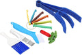 PATIKIL Air Conditioner Fin Comb, 6Pcs Stainless Steel Condenser Fin Straightener, FCR6 Fin Comb, Blue Foldable Brush AC Coil Tool for AC Unit Radiator