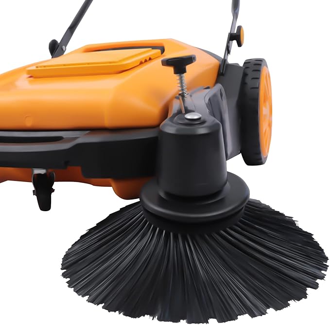 Floor Sweeper, 41" Hand-Push Sweeping Sweeper, Lawn Sweeper Portable Street Sweep Tool, Hand-Push Self-Propelled Cleaner, Carpet Sweeper, Outdoor Sweeper for Industry Home Factory
