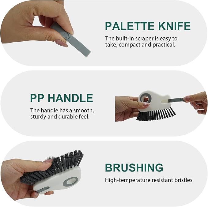 Groove Cleaning Brush, 2 in 1 Window Track Cleaning Brush with Built-in Mini Shovel - Multi - Functional Window Sill Cleaner Tool for Door/Window Grooves & Dead Corners