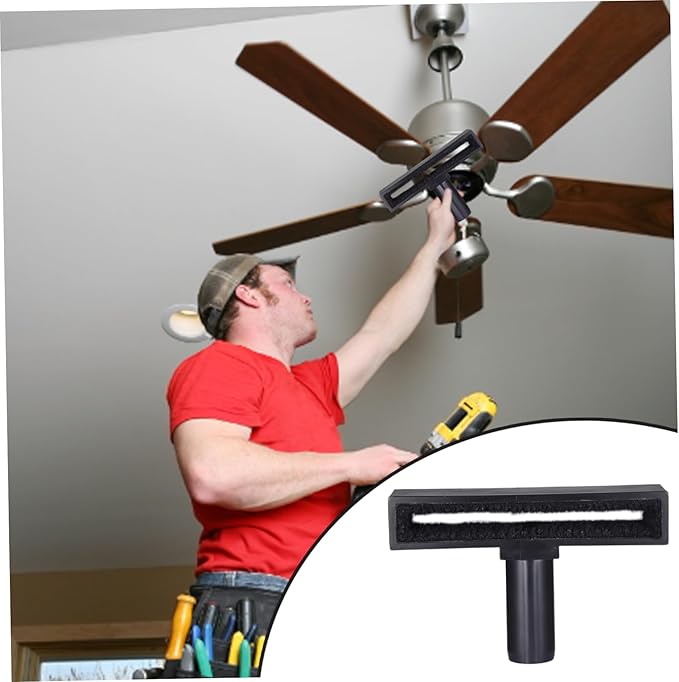 Ceiling Fan Blade Cleaner Ceiling Fan Vacuum Attachment Vacuum Duster Attachment Furniture Cleaning Brush Cleaning Tool (Black)