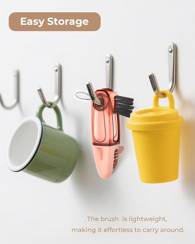 3 in 1 Multifunctional Cup Lid Cleaning Brush, Cup Crevice Cleaning Tools for Tight Spaces, Portable Cup Lid Cleaner Brush for Home, Keyboard, Cup, Pacifier, and Blender (3, Multicolored)