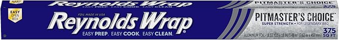 Reynolds Wrap Pitmaster's Choice Extra Thick Foil for Grilling, 18 Inch Grill Foil, Withstands High Heat, Extra Wide, 37.5 Total Sq. Ft.