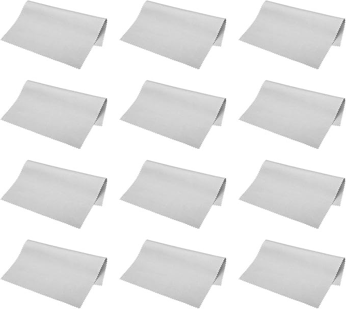 PATIKIL Eyeglass Microfiber Cleaning Cloth 7"x6", 12 Pack Glasses Cleaning Cloth Soft Suede Wipe Screen Cloth for Camera Lens Eyeglasses Screens in Individual Vinyl Pouch, Grey