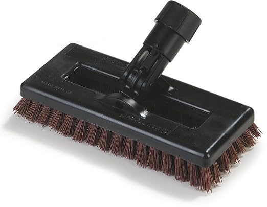 Carlisle FoodService Products 36531027 Swivel Scrub Plastic Block Power Scrub Floor Brush, Nylon Grit Bristles, 8" Length x 3-1/2" Width, 15/16" Bristle Trim, Rust (Pack of 12)