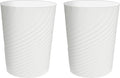 DAJITRE 1.8 Gallon Small Trash Can Wastebasket Recycling Bin Slim Profile for Compact Spaces Bathroom, Office, Bedroom, Kitchen (1.8 Gallon-2pack, White)