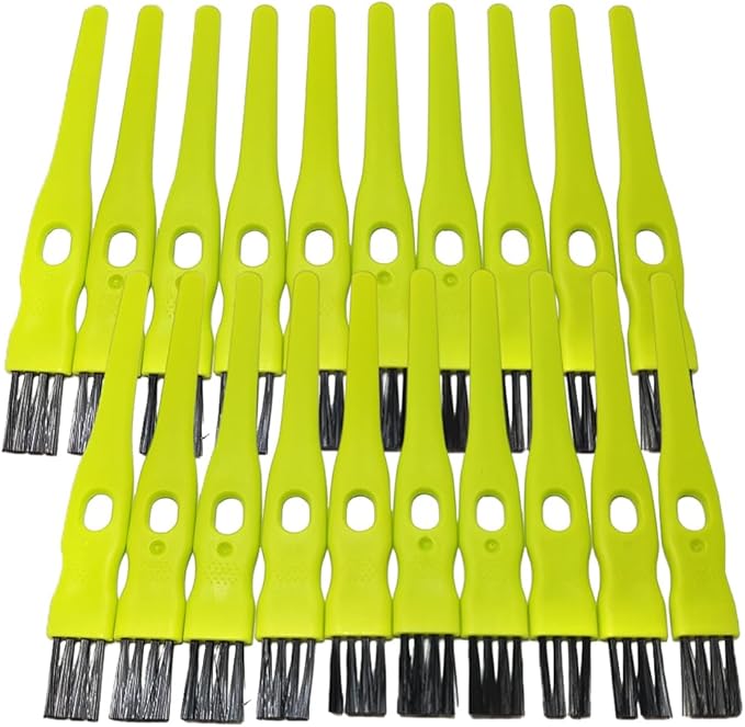vipolish 20 Pcs 11CM/4.33 Inch Green Plastic Handle Mini Dust Removal Brush Nylon Hair Brush Computer Keyboard Cleaning Small Brush Lamp Humidifier Clean Rag for Home Office Use