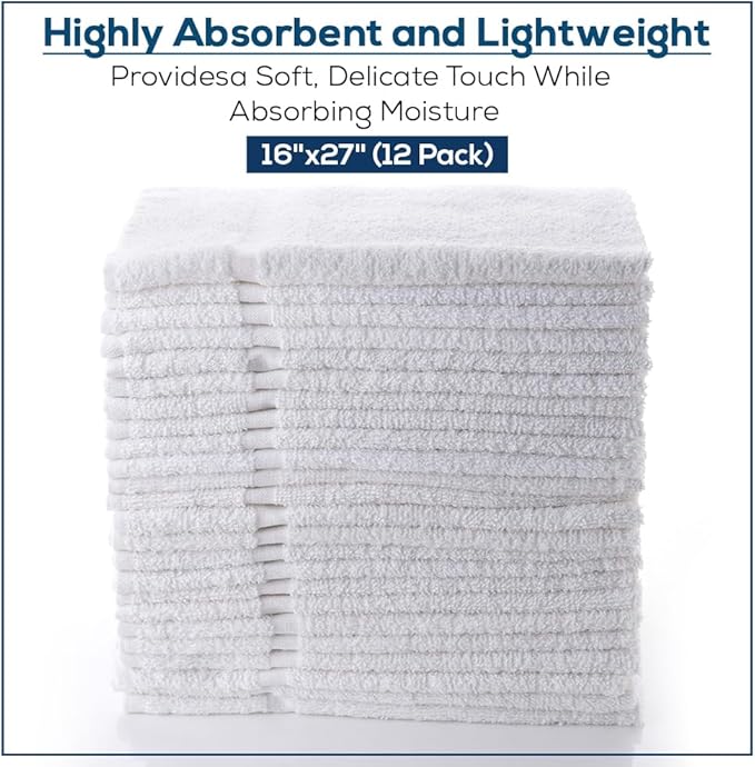 Simpli-Magic 79251 White Hand Towels, 16"x27", 12 Pack