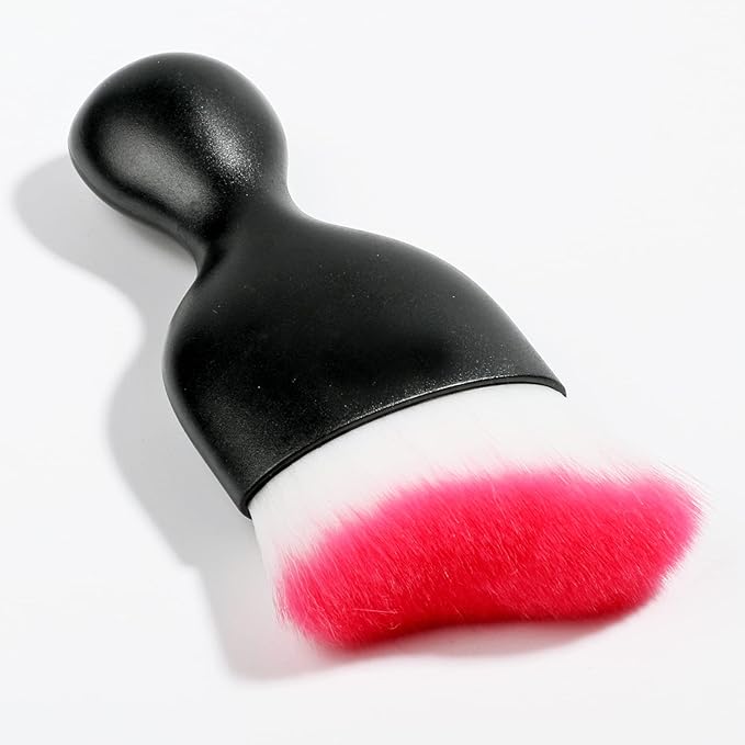 Car Interior Detailing Brush,Soft Bristle Cleaning Brush Car Detailing Brush Dusting Brush,Car Interior Cleaning Tool,Auto Detail Brush Car Dash Duster Brush (Black&Rose with Cap)