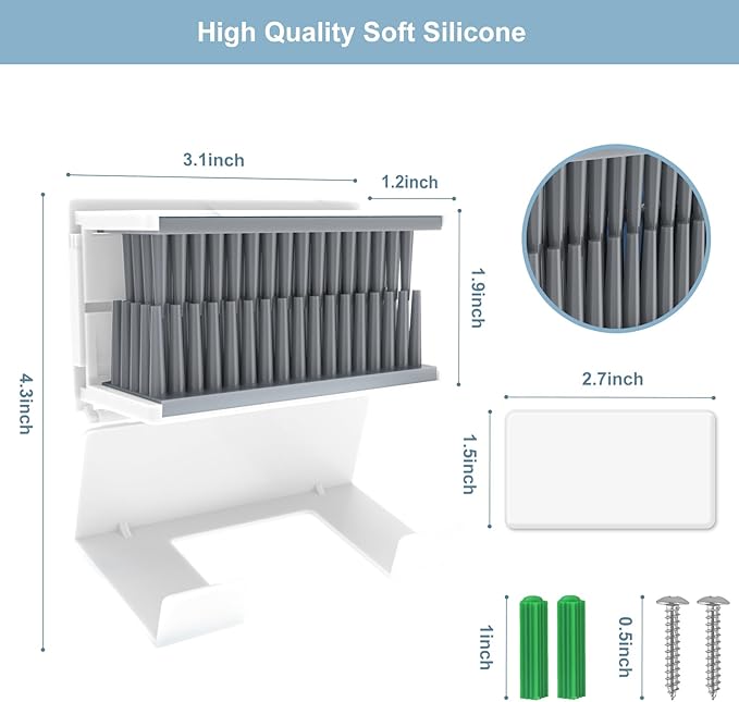Hair Catcher, Reusable Shower Wall Hair Collector Hair Trap for Drain Protector, Silicone Hair Catcher for Bathroom Bathtub