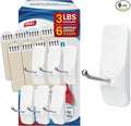 TAILI Hooks for Hanging,6 Wire Sticky Hooks and 8 Adhesive Strips, White Utility Hooks for Painted Wall, No Damage Heavy Duty Holds up to 3 lb, Removable & Reusable for Door, Dorm, Clothes, Kitchen