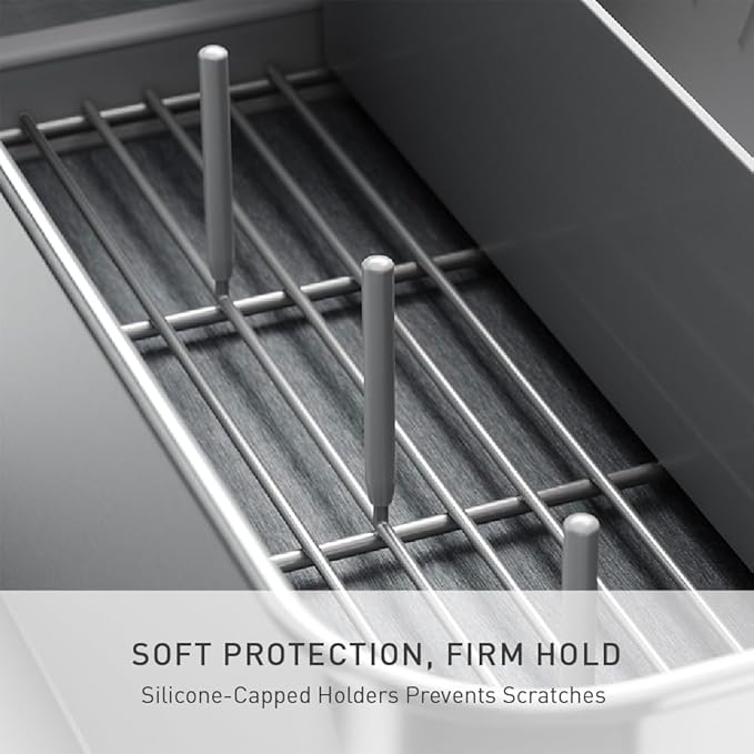 simplehuman Bottle Dock, Steel Frame Fast Drying Bottle Rack, Three-Compartment Organizer for Tumblers, Caps & Straws, Brushed Stainless Steel
