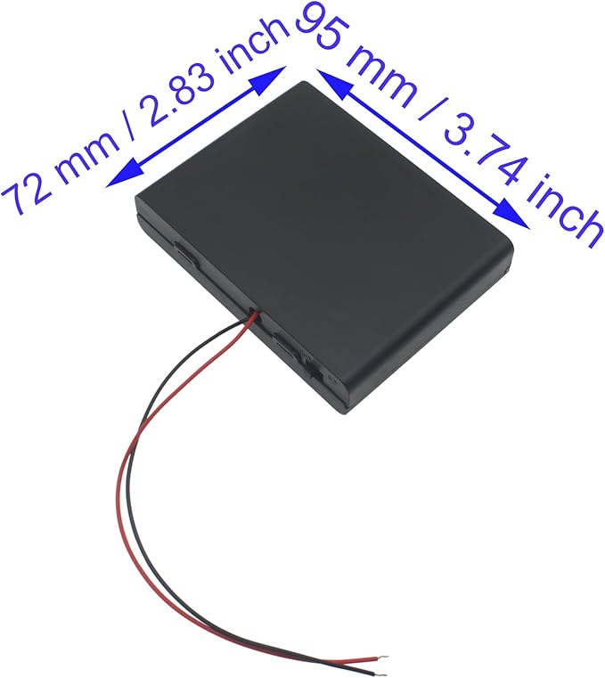 2 PCS 6 Slots AA Battery Holder Bundle with Switch and Leads Plastic AA Battery Case 6 X 1.5 V AA Battery Storage Box with Cap