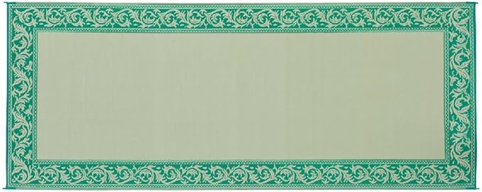 Stylish Camping Ming's Mark RC4 Reversible Classical Patio Mat - 8' x 20', Green/Beige