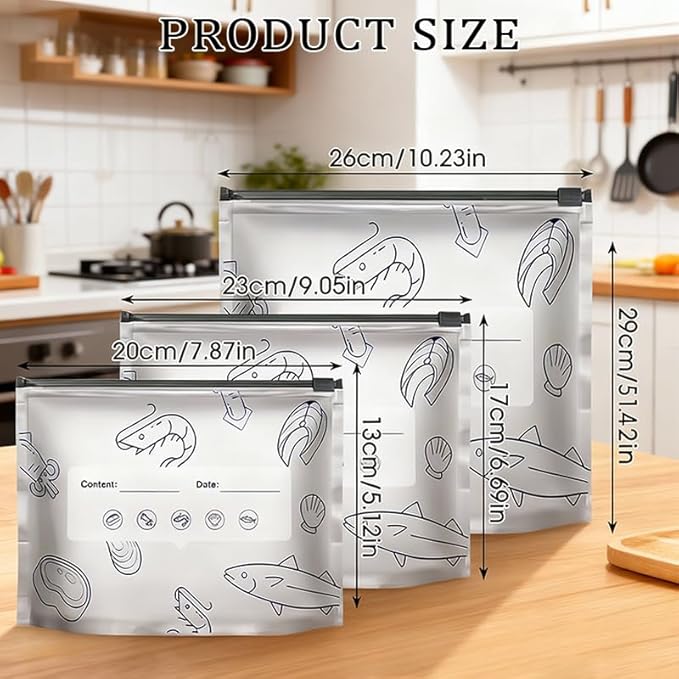 Resealable Aluminum Foil Storage Bags 30PCS, 3 Sizes Thick Stand-Up Pouches, Lightproof Moisture-Proof Food Saver Bags for Snacks Spices Meat Vegetables Dried Foods