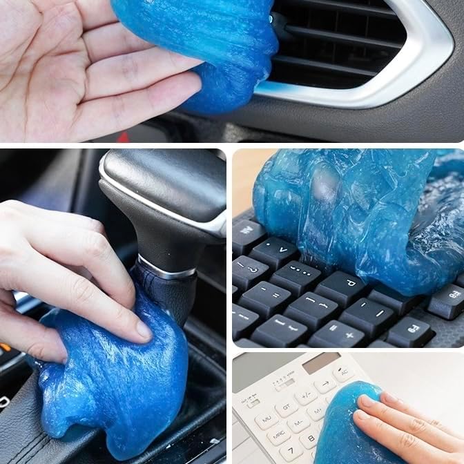 Car Cleaning Gel, 75g/2.6oz 1 Pack Car Detailing Tools, Universal Cleaning Kit for Car Keyboard Microphone Remote Control, Dust, Cookie Crumbs, Hair, Pet Fur, Household Cleaners