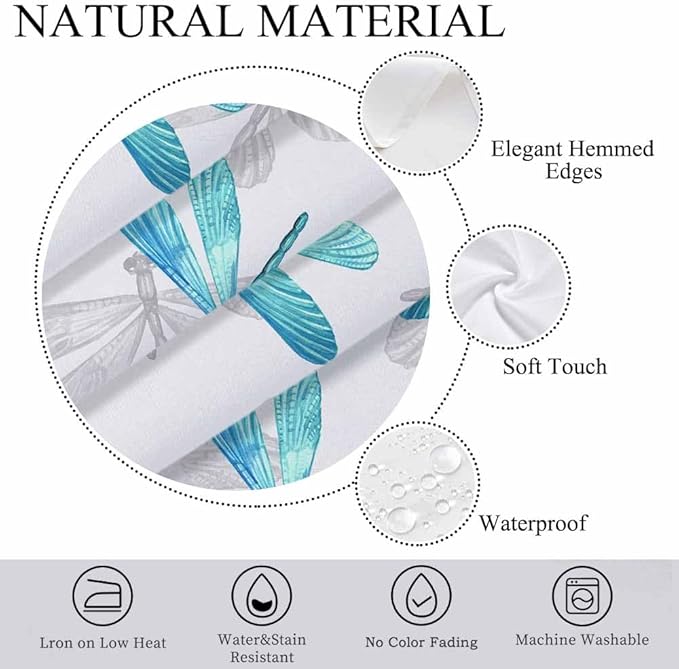 Dragonfly Tablecloths for Rectangle Tables Blue Watercolor Beautiful Dragonfly 52x70 Table Cloth for Wedding Party Banquet,Dining Kitchen Table Cover