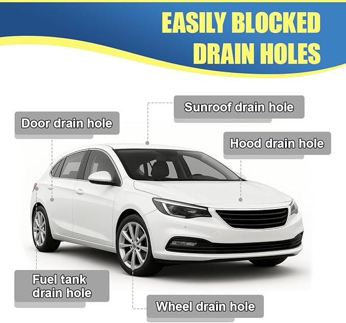 YoRise Car Sunroof Drain Cleaning Tool, 118 Inch Slim & Long Tube Cleaning Brush, No-Scratch Automotive Windshield Wiper Drain Hole Cleaner Brush, Flexible Vehicle Pipe Dredging Tool(1PC)