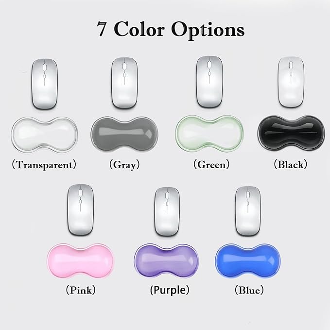 Mouse Wrist Rest Pad, 5.71" Ergonomic Cool Silicone Gel Wrist Support Pad for Effortless Typing & Pain Relief, Non-Slip Base Wrist Support Cushion for Gaming, Computers, Laptops, Office Use Black