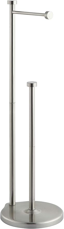 SunnyPoint Free Standing Bathroom Toilet Paper Holder Stand with Reserve, Reserve Area has Enough Space for Jumbo Roll