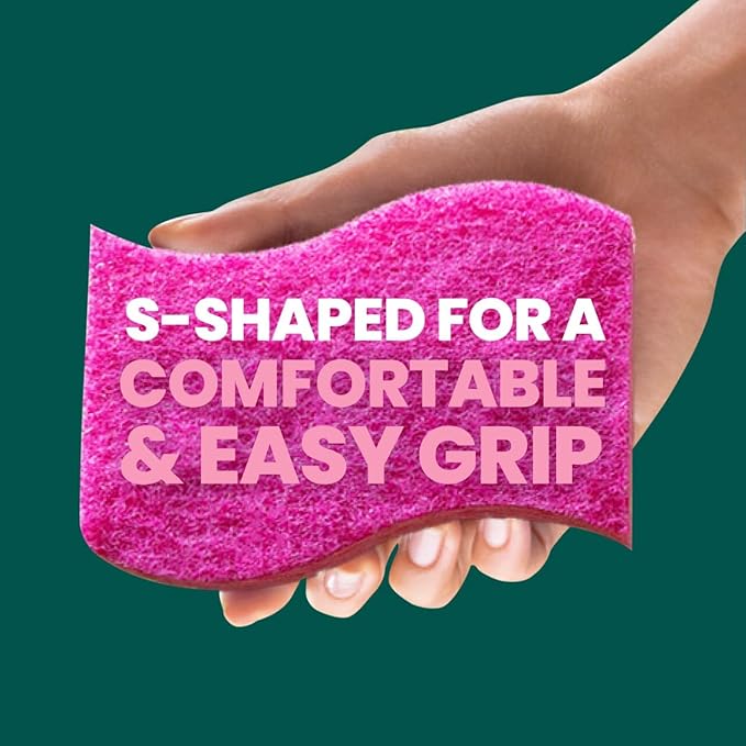 Scotch-Brite Delicate Care Scrub Sponges, 6 Count (2 Packs of 3) – Non-Scratch Cleaning for Glassware, Non-Stick Cookware