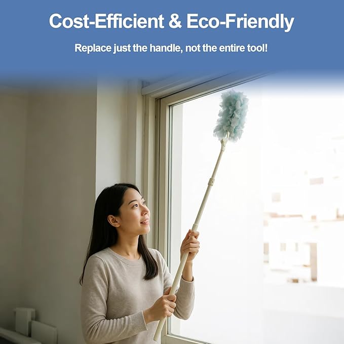 Replacement Handles Compatible with Swiffer Duster Refill, Swiffer Duster Extended Handle,Foldable & Extendable Dust Handle Only(White 5pcs)