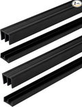 1/4" Panel Sliding Door Track - 36" Black Plastic Upper & Lower Set, USA Made, Pack of 2 - Outwater