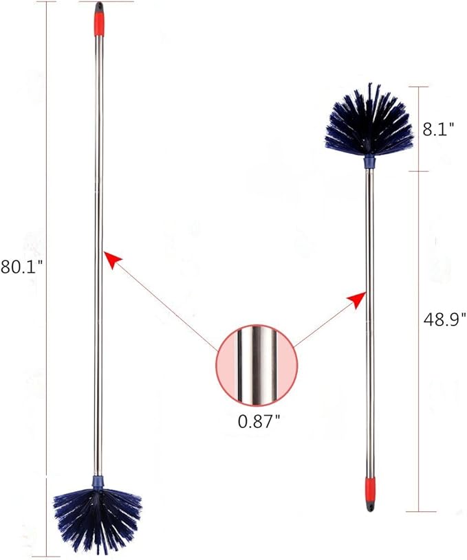 Cobweb Duster, MEIBEI Removable and Washable Ceiling Fan Duster with Long Handle-72.1", Non-Scratch Bristles Cobweb Brush for Cleaning High Ceiling, Book Shelve, Curtain Rod