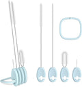 4in1 Straw Cleaner Brush Set, Standing Cleaning Brush Set Includes 7mm &10mm Straw Brushes, Cup Lid Brush, Crevice Brush, for Wide and Narrow Straws, Water Bottles, Cups and Lids, Blue