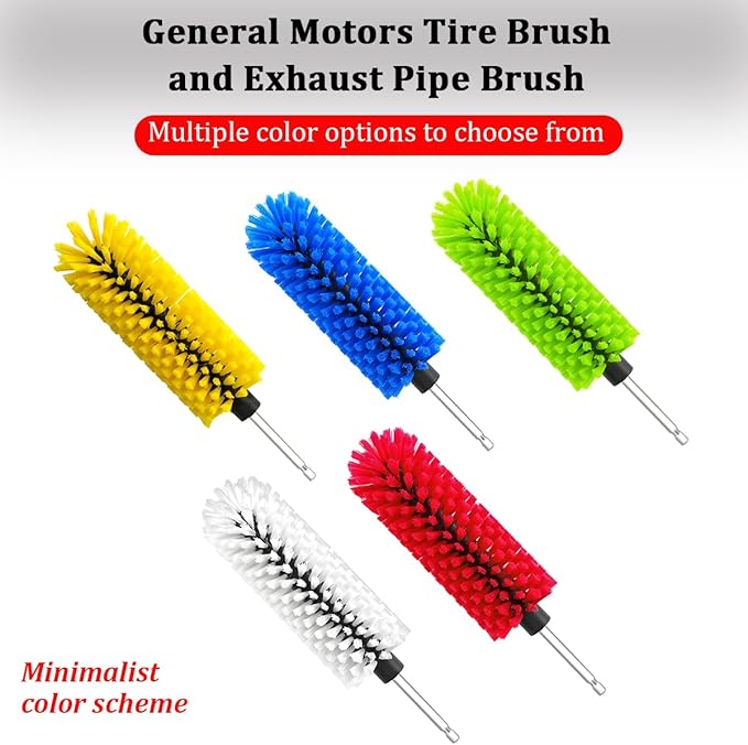 Drill Brush for Car Wheel, Soft No Scratches Vehicle Rim Cleaning Brush for Wheel Rim Engine, Highly Density Automotive Tire Drill Cleaner Tool, Universal for Most Vehicles (White)