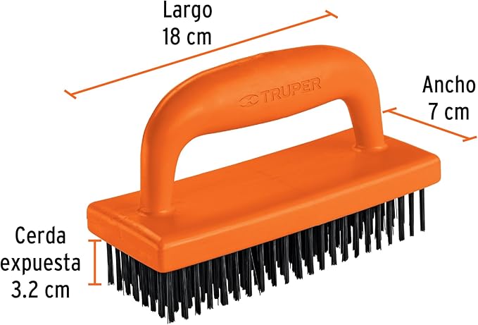 TRUPER CEA-82 Wire Scrub Brush w/ Handle, 172 Bristles