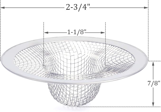 Kingrol 50 Pack Stainless Steel Sink Strainer, 2-3/4 Inch Slop Basket Filter Trap for Kitchen, Bathroom, Balcony, Floor Drain (2-3/4 Inch)