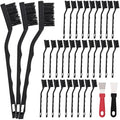 30 PCS Mini Nylon Brush Set，Masonry Brush Wire Bristle for Cleaning Welding Slag and Rust，Curved Handle Brush (Nylon, 30)