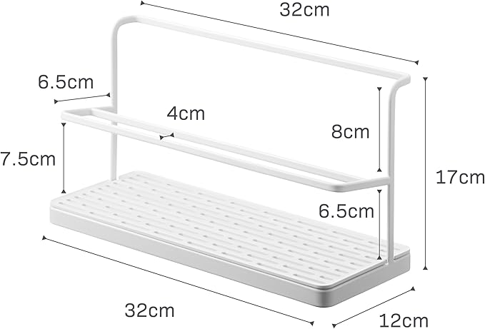 YAMAZAKI Home Tower Countertop Two Tier Bottle Drying Rack, Wide Jug Storage Stand with Drainage Tray for Kitchen Counter for Glass Metal Or Plastic Bottles - Steel