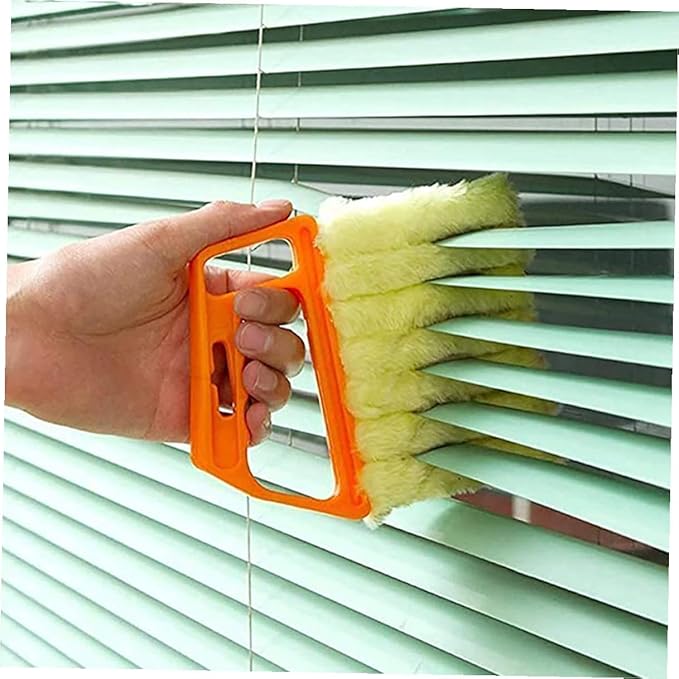 Handheld Blinds Cleaning Brush and Window Cleaner Brush 2pcs Set with 7-Tooth and 3-Tooth Heads for Air Conditioner and Venetian Blind Cleaning at Home