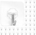 Adhesive Hooks for Hanging,Adhesive Wall Hooks,36 Pcs15LB Sticky Hooks,Clear Hooks for Walls,Shower Hooks,Utility Hooks,Kitchen Hook