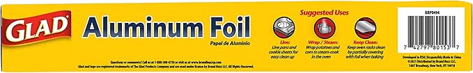 Glad Aluminum Foil, 60 Square Feet | Aluminum Foil For Grilling, Roasting, Baking