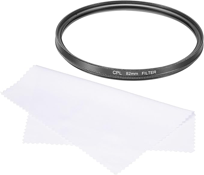 MECCANIXITY 82mm Circular Polarizer Filter, Double Sided Multi-Layer Coatings Polarizing Filter with Cleaning Cloth for Camera Lens