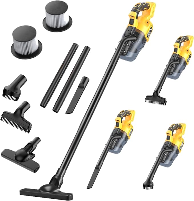 Cordless Vacuum Cleaner for Dewalt 20V Battery, 500W Handheld Vacuum Cleaner with Washable Filter, Portable Stick Vacuum for Floor Carpet Car Hardwood Pet Hair Home(Battery Not Included)