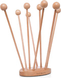 Beech Wood Plastic Bag Drying Rack - Reusable Bag & Bottle Dryer, Space-Saving Design for Kitchen, Easily Assembled and Disassembled for Storage