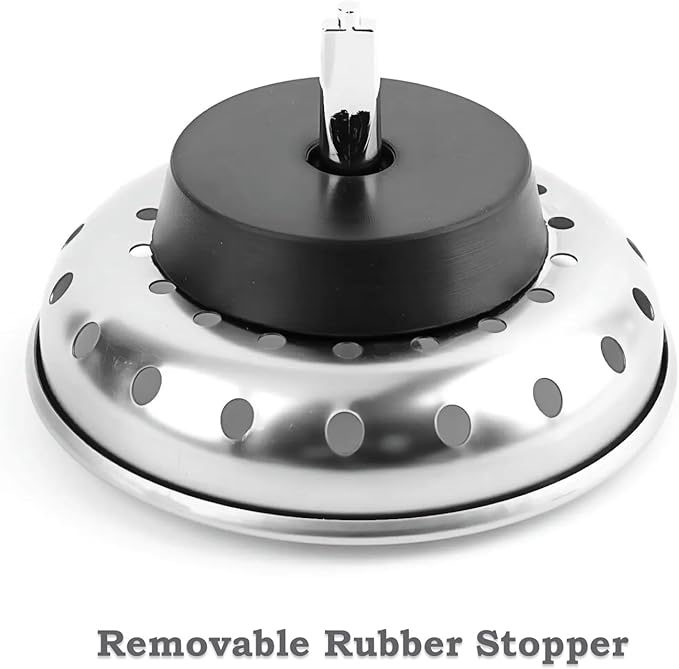 Kingrol 4 Pack Kitchen Sink Strainers with Rubber Stoppers - Stainless Steel Drain Basket Replacement, Fits 3.5 Inch Standard Sink Drain, Prevents Clogs, Easy Clean, Rust Resistant