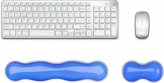 Wrist Rest for Keyboard and Mouse, Ergonomic Gel Keyboard Wrist Rest for Effortless Typing & Pain Relief, Cool Silicone Gel Wrist Support Pad for Gaming, Computers, Laptops, Office
