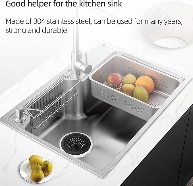 Mi hogar Sink Drain Strainer 2 Pack, 4.5” Wide Rim Silicone Kitchen Sink Stopper & Food Catcher, Flexible Drain Hair Catcher & Strainer Basket for Kitchen Bathroom Utility Sink, Easy to Clean
