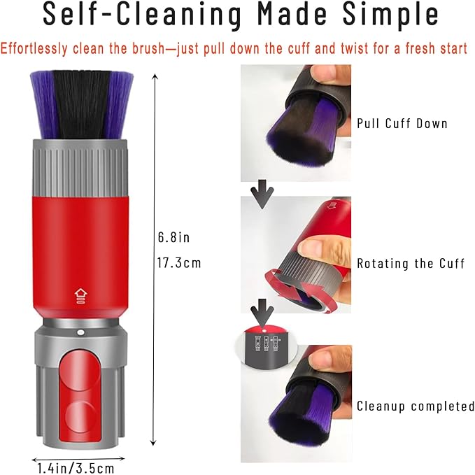 3-in-1 Vacuum Accessories Bundle for Dyson, 23'' Crevice Tool + 63'' Extension Hose + Scratch-free Dusting Brush for Dyson GEN5 G5 V15 V2 V11 V10 V8 V7, Car Detailing, Dryer Vent, Delicate Surfaces