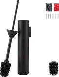 Wall Mounted Matte BlackToilet Brush with Holder,Durable Cleaning Toilet Bowl Brushes with Holders