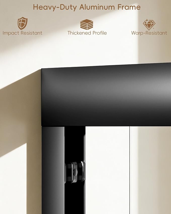 Shower Door 56-60'' W x 72'' H Semi-Frameless & Double Sliding, 1/4 inch (6mm) Thickness Clear Tempered Glass for Walk-in Shower, Matte Black